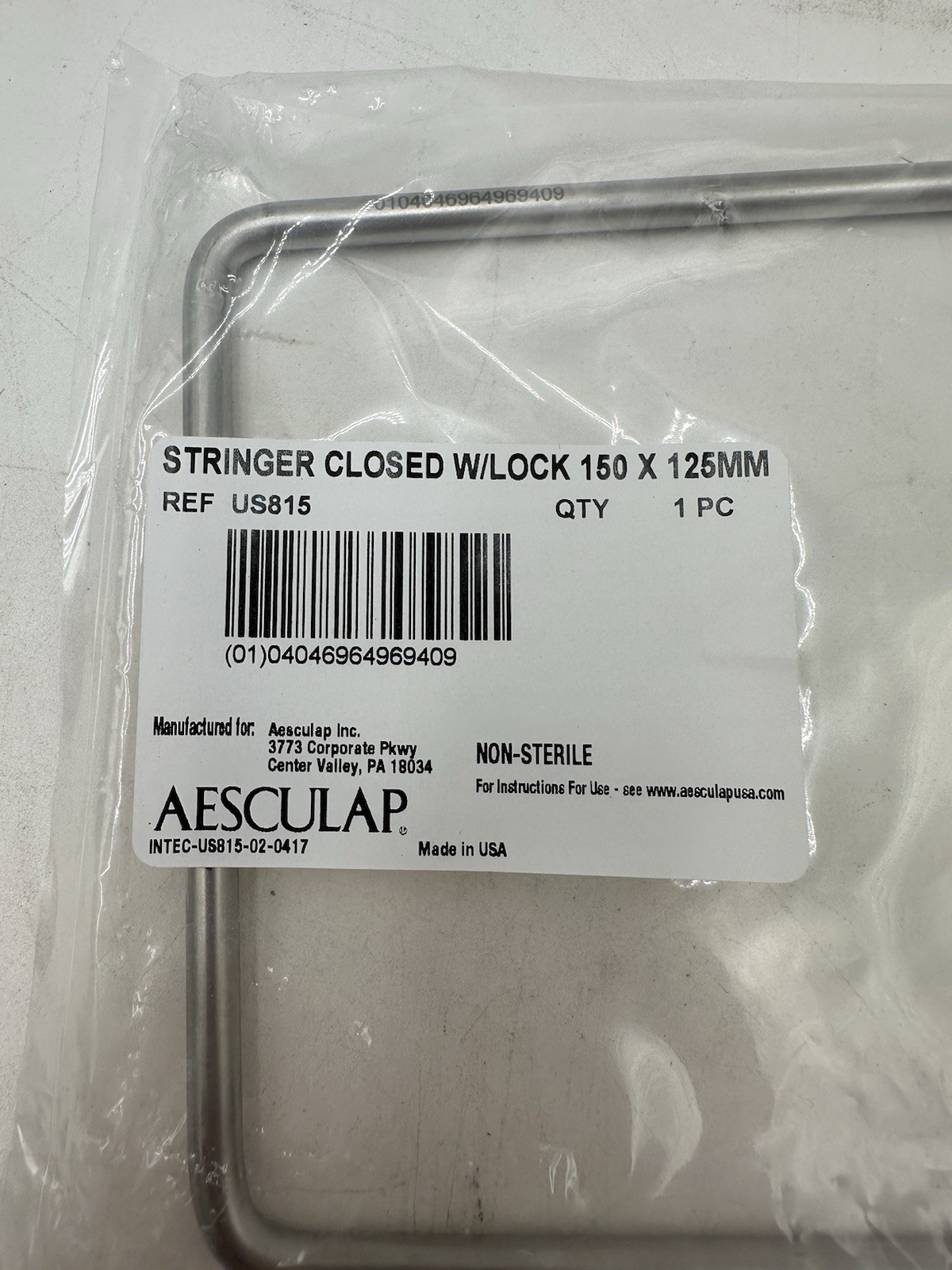 Aesculap Stringer Closed w/ Lock 150x125mm #US815