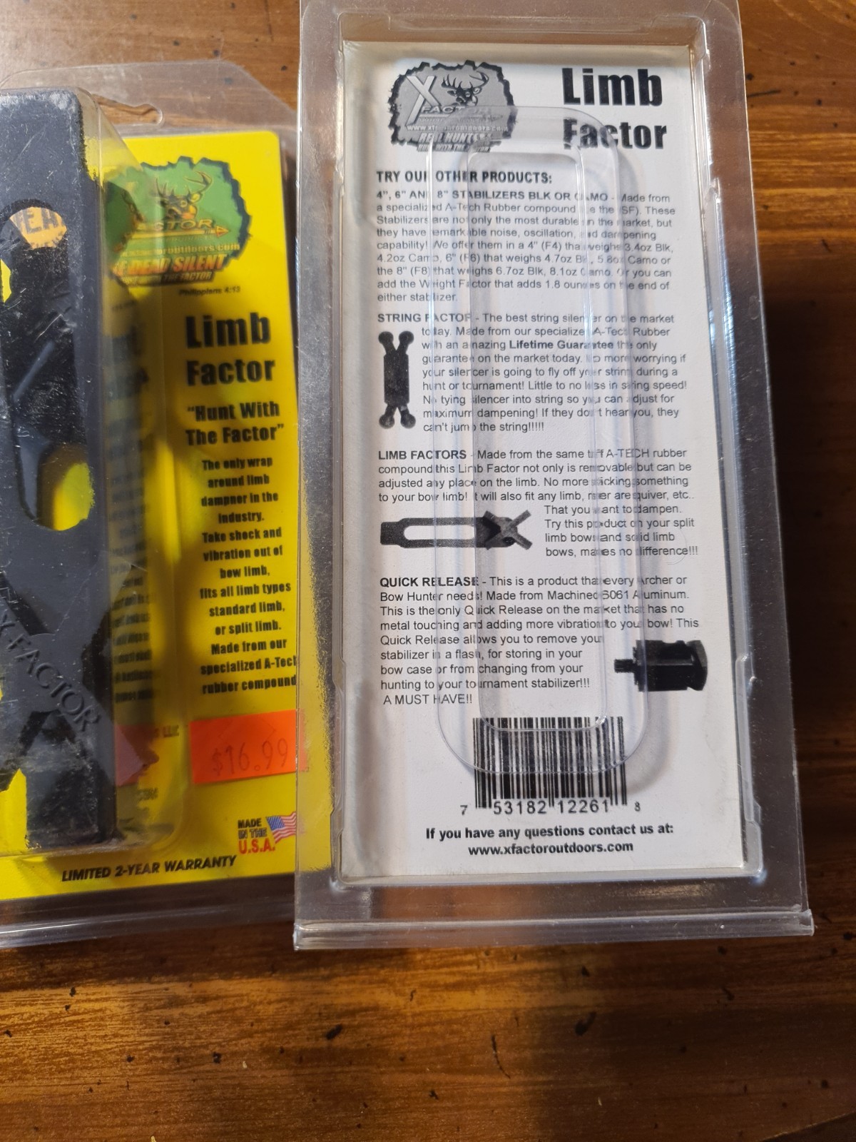 2 Packs X Factor Outdoor Products X Factor Limb Factor Universal Limb Dampner
