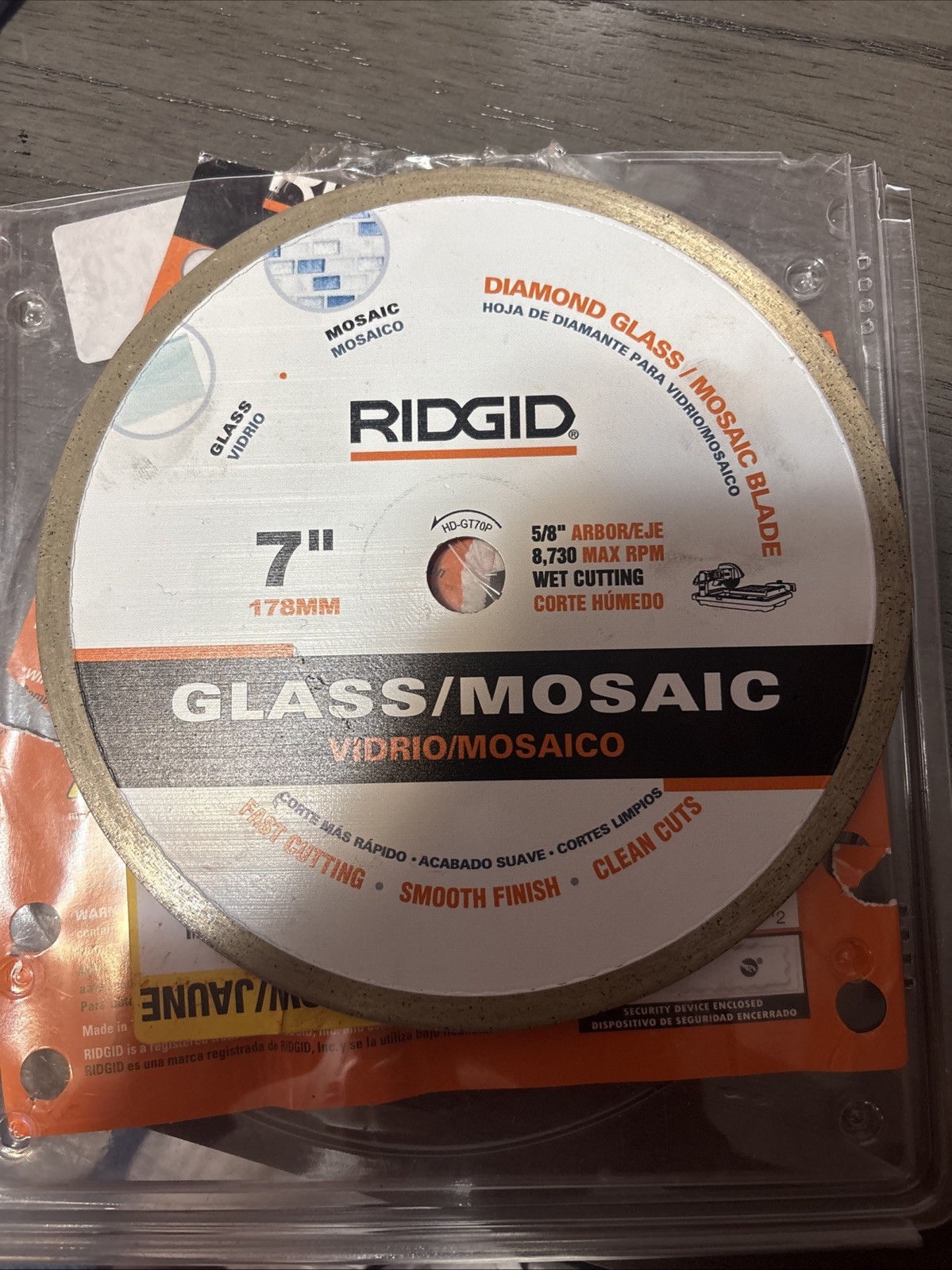 Ridgid 7" Glass/Mosaic Diamond Saw Blade