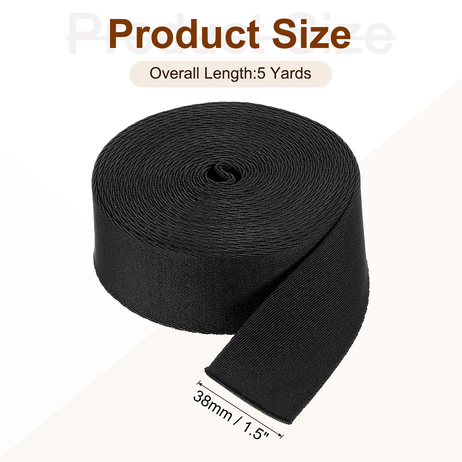 5 Yards Nylon Webbing Strap 1 3/8Inch Bag Flat Webbing Straps Black]
