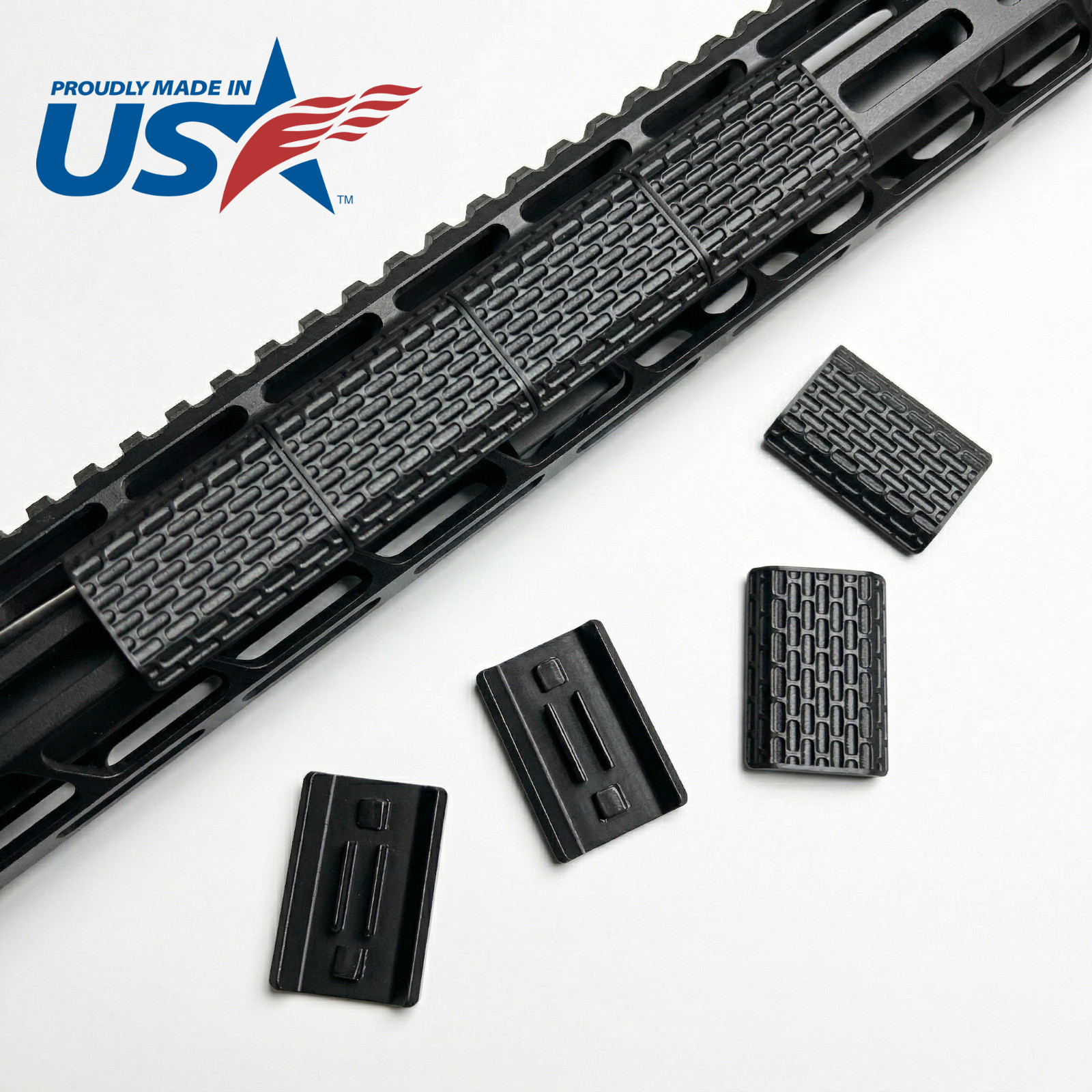 MLOK Rail Covers Low Profile Rifle Rail Covers SNAP-IN System Oval Grid (8 Pack)