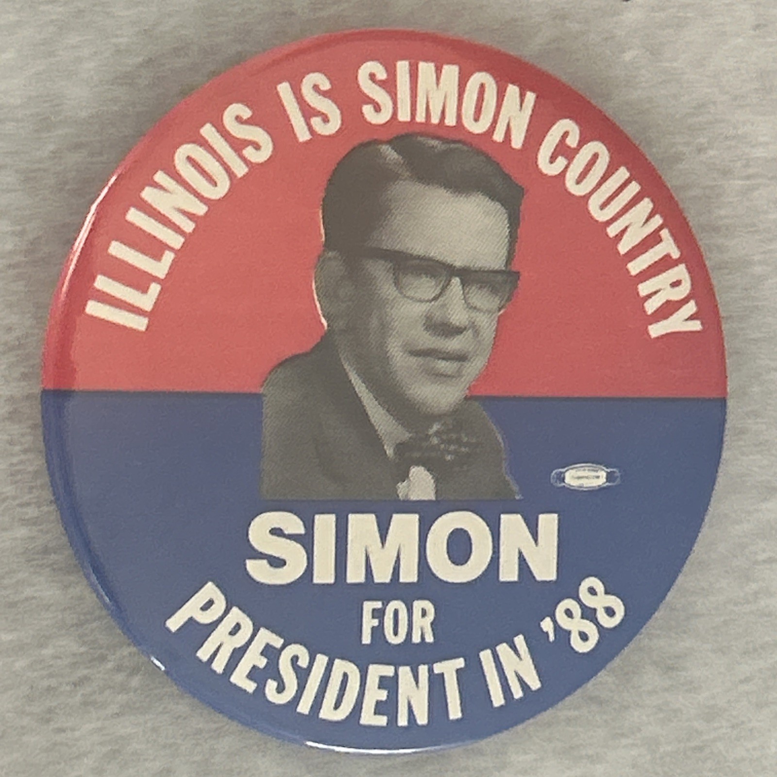 Illinois is Simon County Simon For President In ‘88  3” pinback button pin