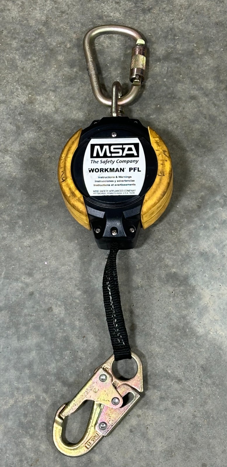 MSA Workman PFL 10093354 Web Personal Fall Limiter 12' Line Length