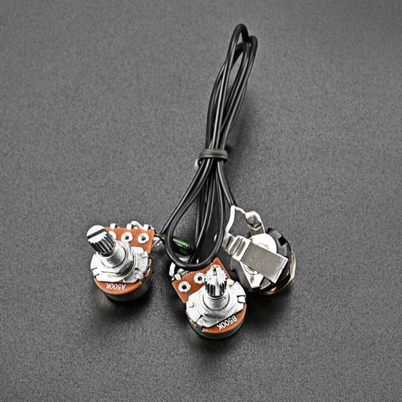1V1T Single Coil Pickup Guitar Wiring Harness Set 3/4 String Box