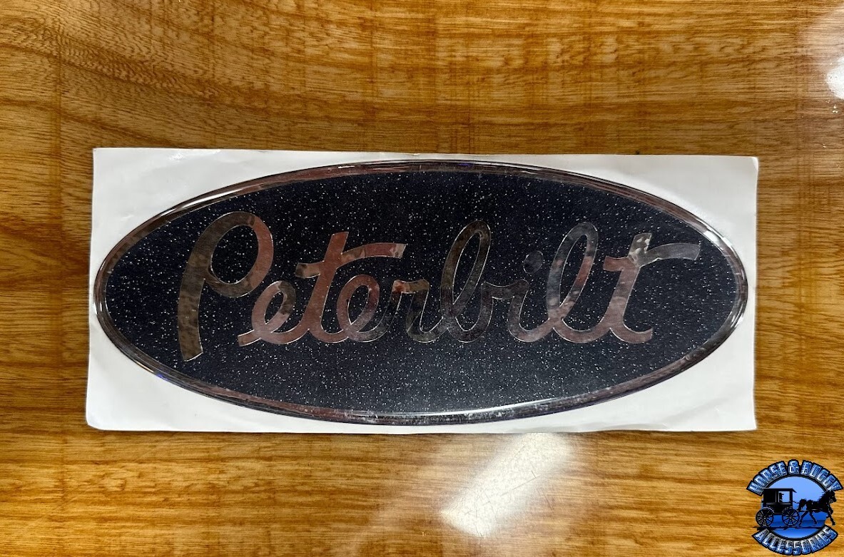 oem mat grn /chrome replacement Peterbilt decal emblem genuine size & fit stick