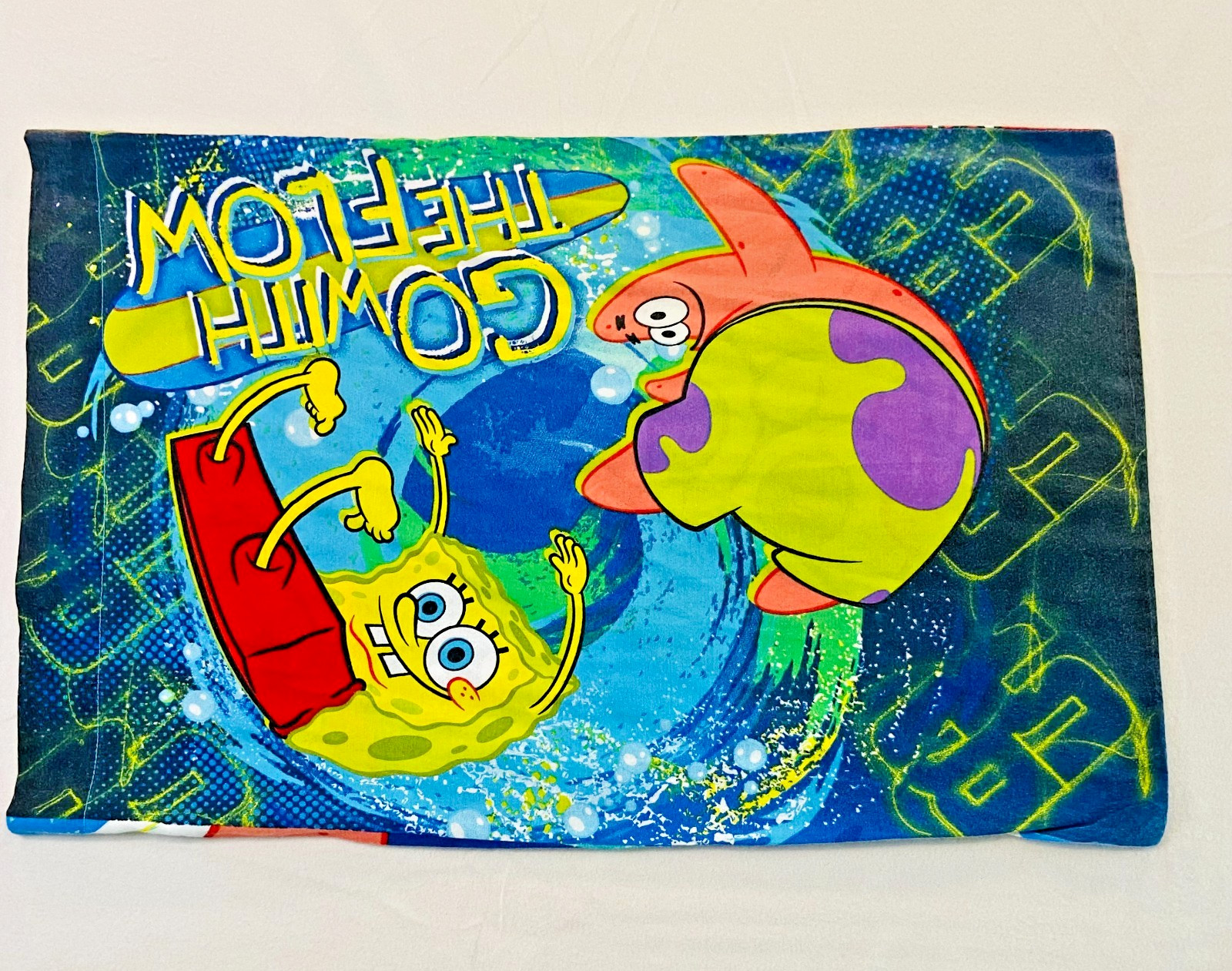 VTG SpongeBob Squarepants Nickelodeon Pillow Case Standard Size 2000s Patrick