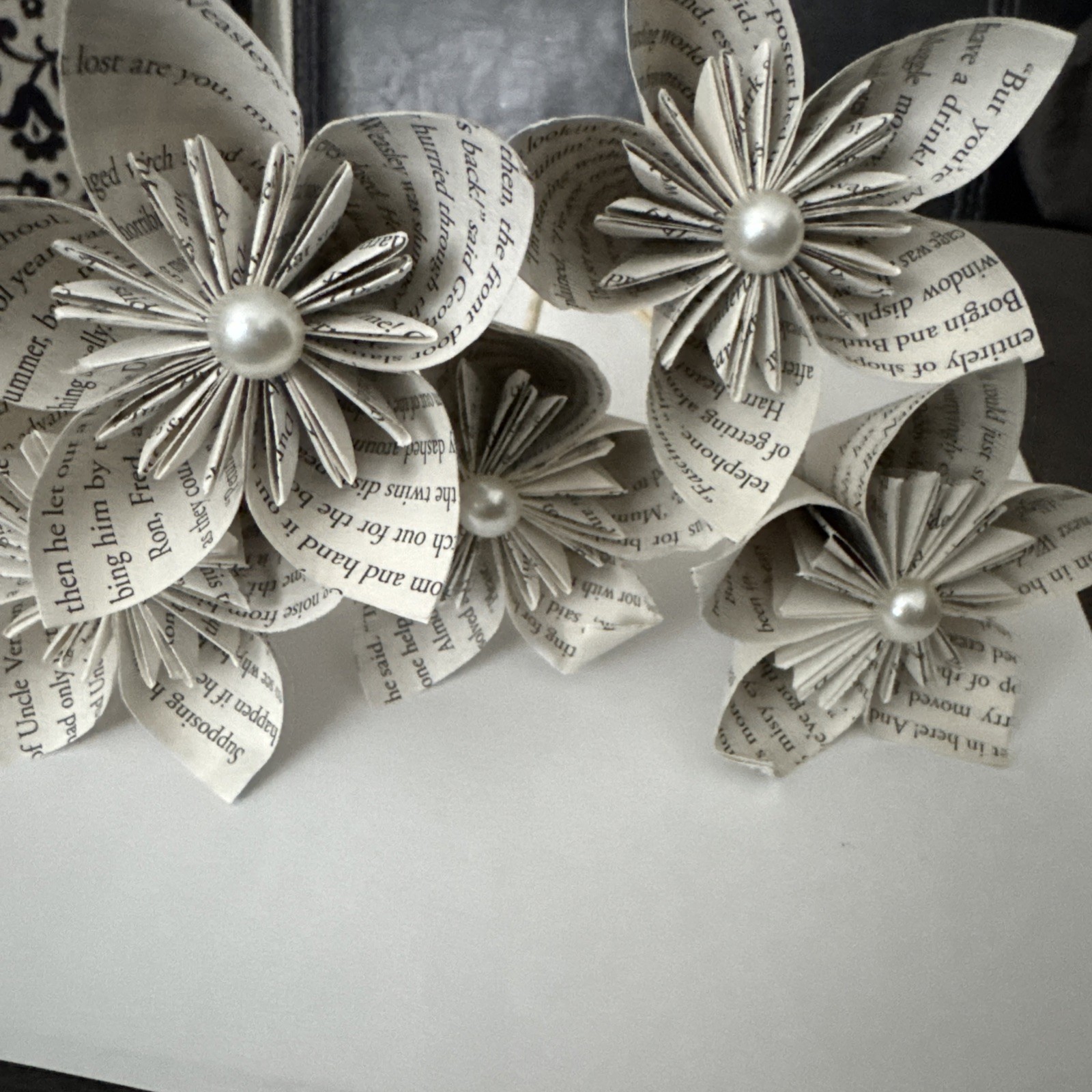 Book Lover Gift | Paper Flower Made from Recycled Book Pages | Handmade | 10.5”