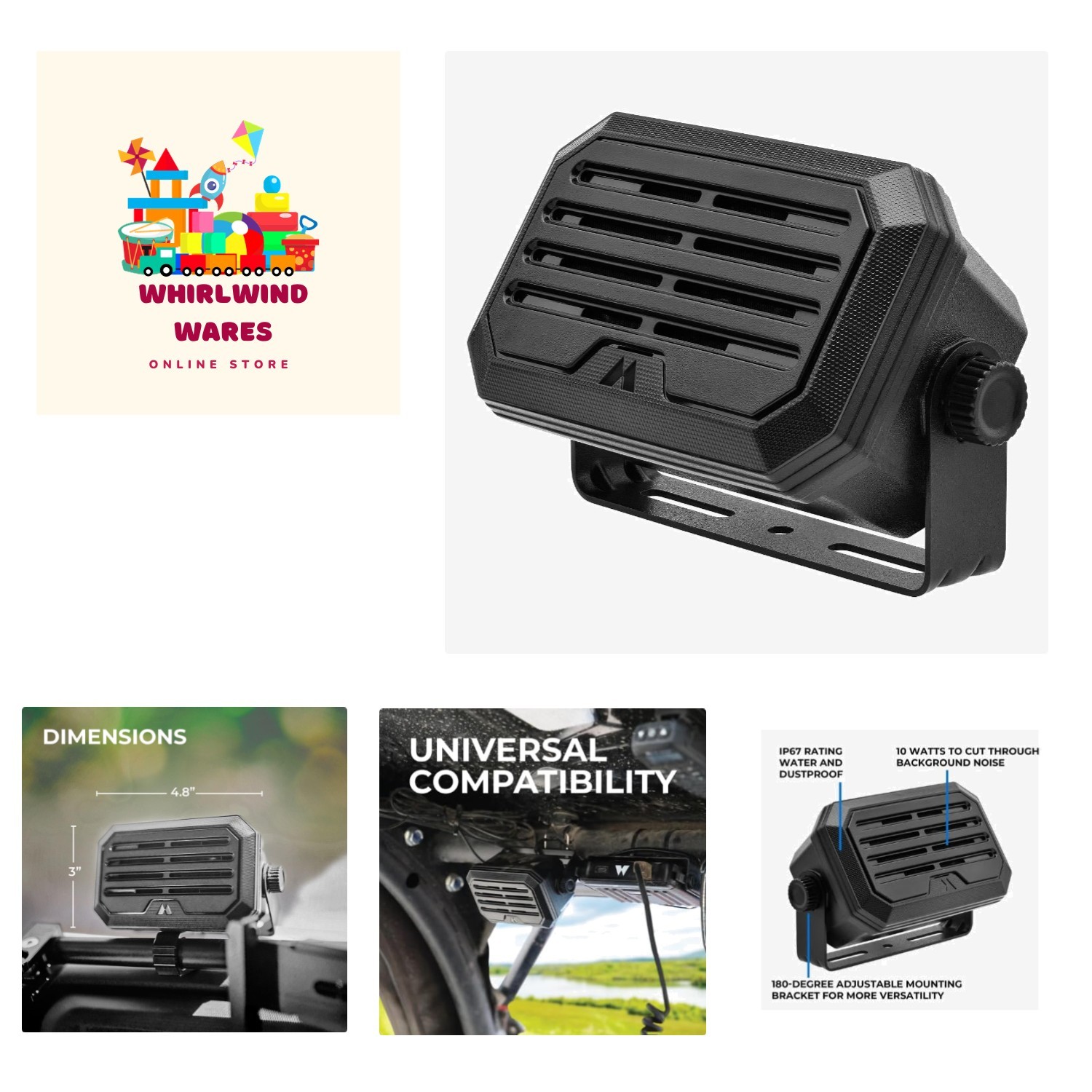 Versatile 10W Mini Speaker with  Waterproof Rating - Perfect for All Radios