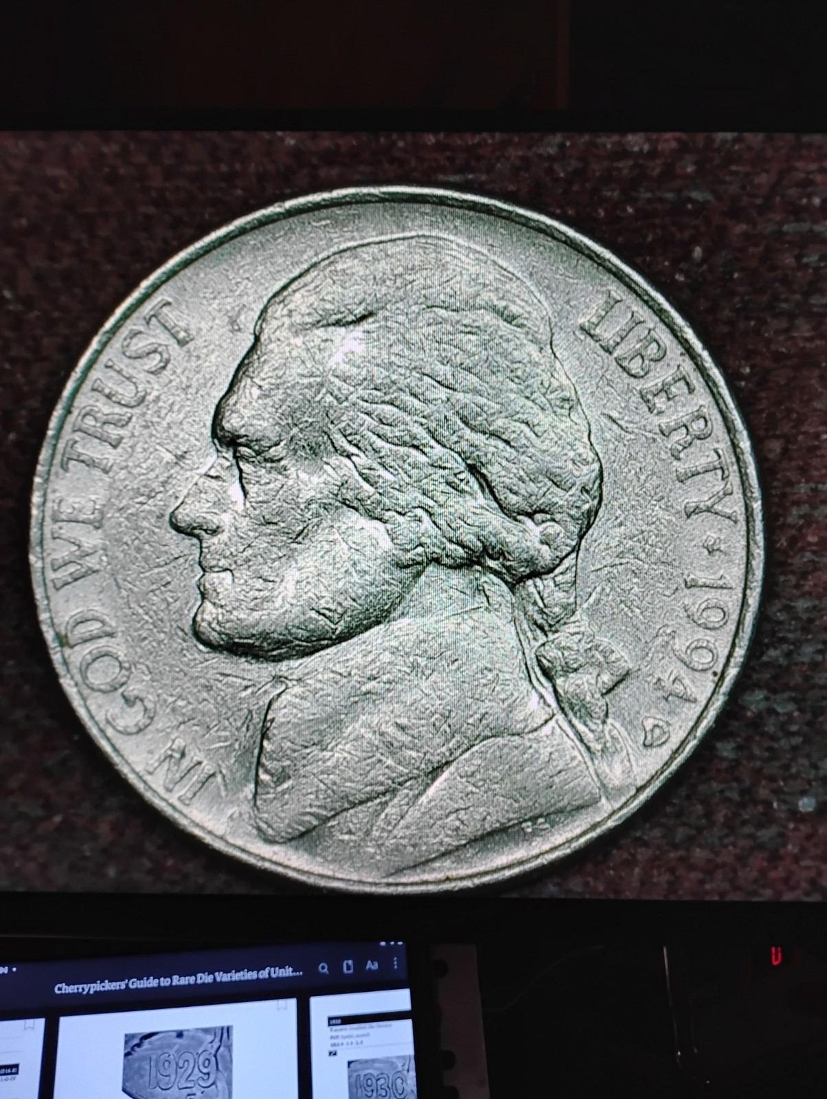 1994-D Jefferson Nickel With A STE- Struck Through Grease?👍
