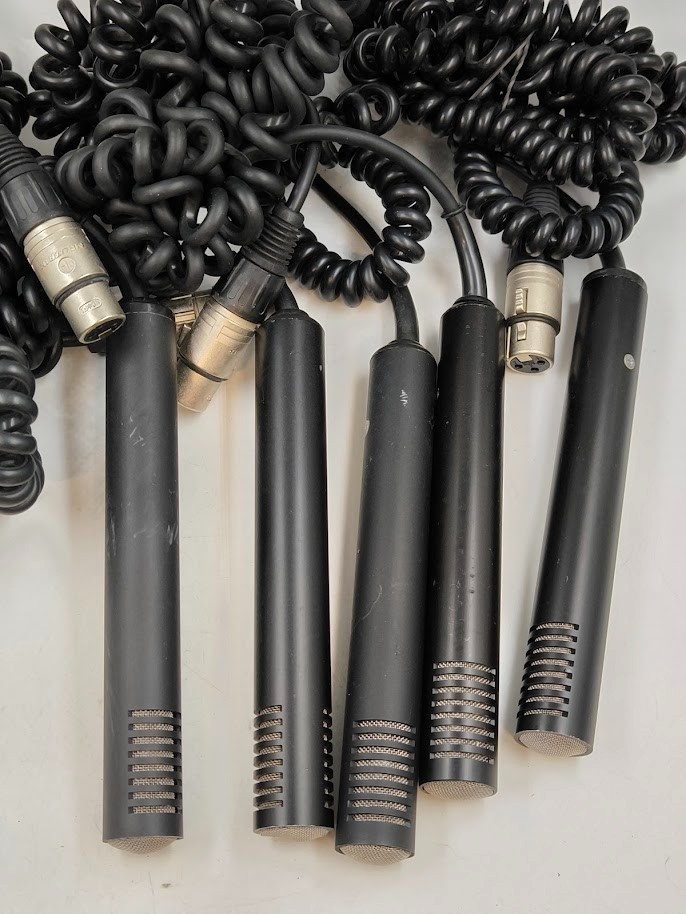 LOT OF 5 Compact Electret Condenser Various Brands Models Microphone For Parts