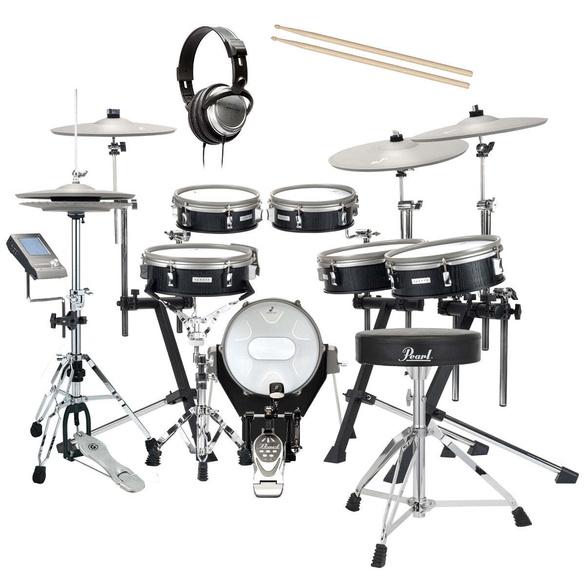 EFNOTE 3X Electronic Drum Set - Black Oak DRUM ESSENTIALS BUNDLE