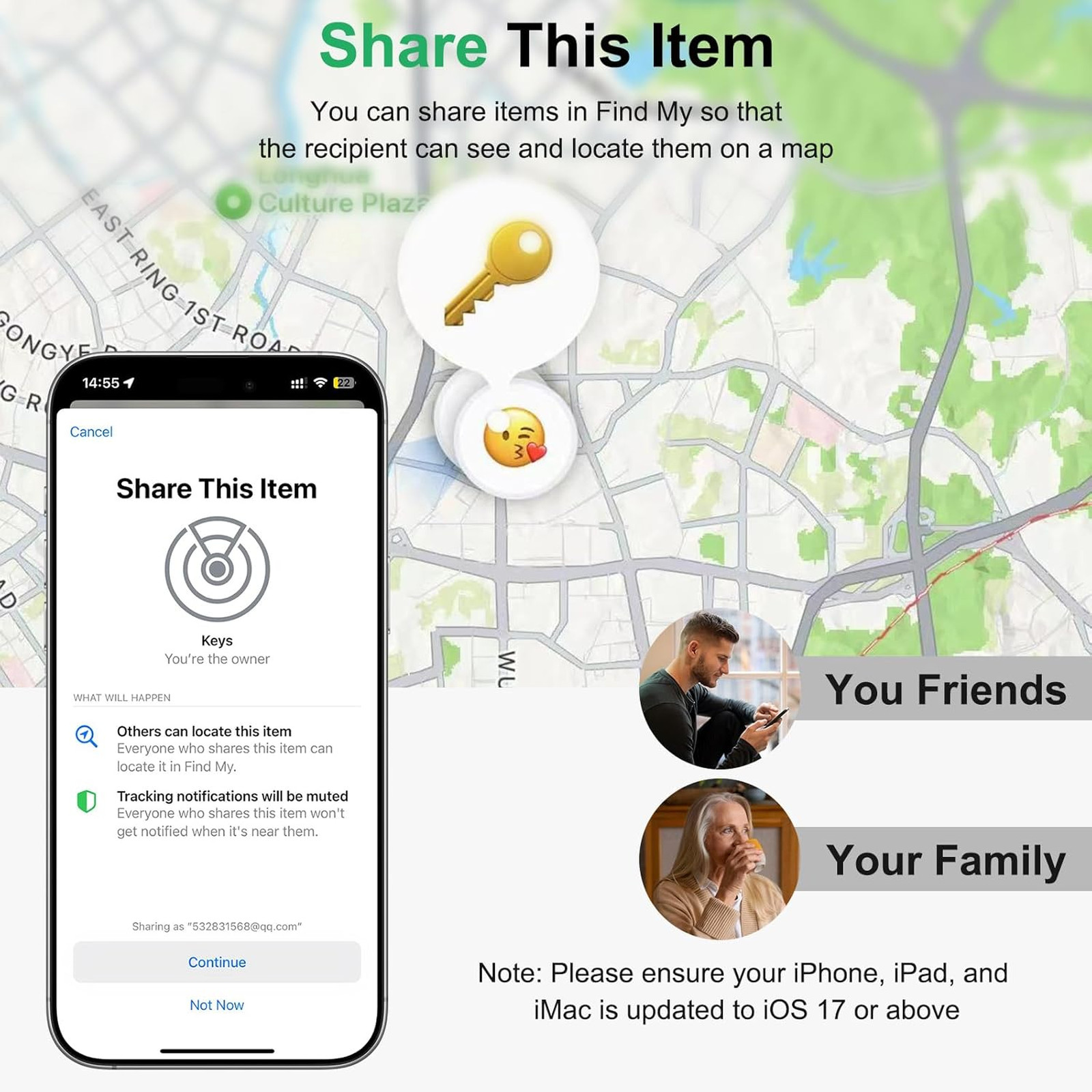 Bluetooth Tracker Tag for Apple Find My Replaceable Battery Key Luggage Wallet