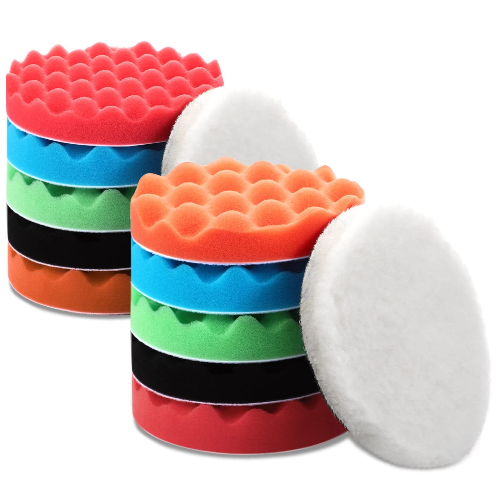 12 Pieces Buffing Polishing Pads 6 Inch Compound Buffing Sponge Pads Cut
