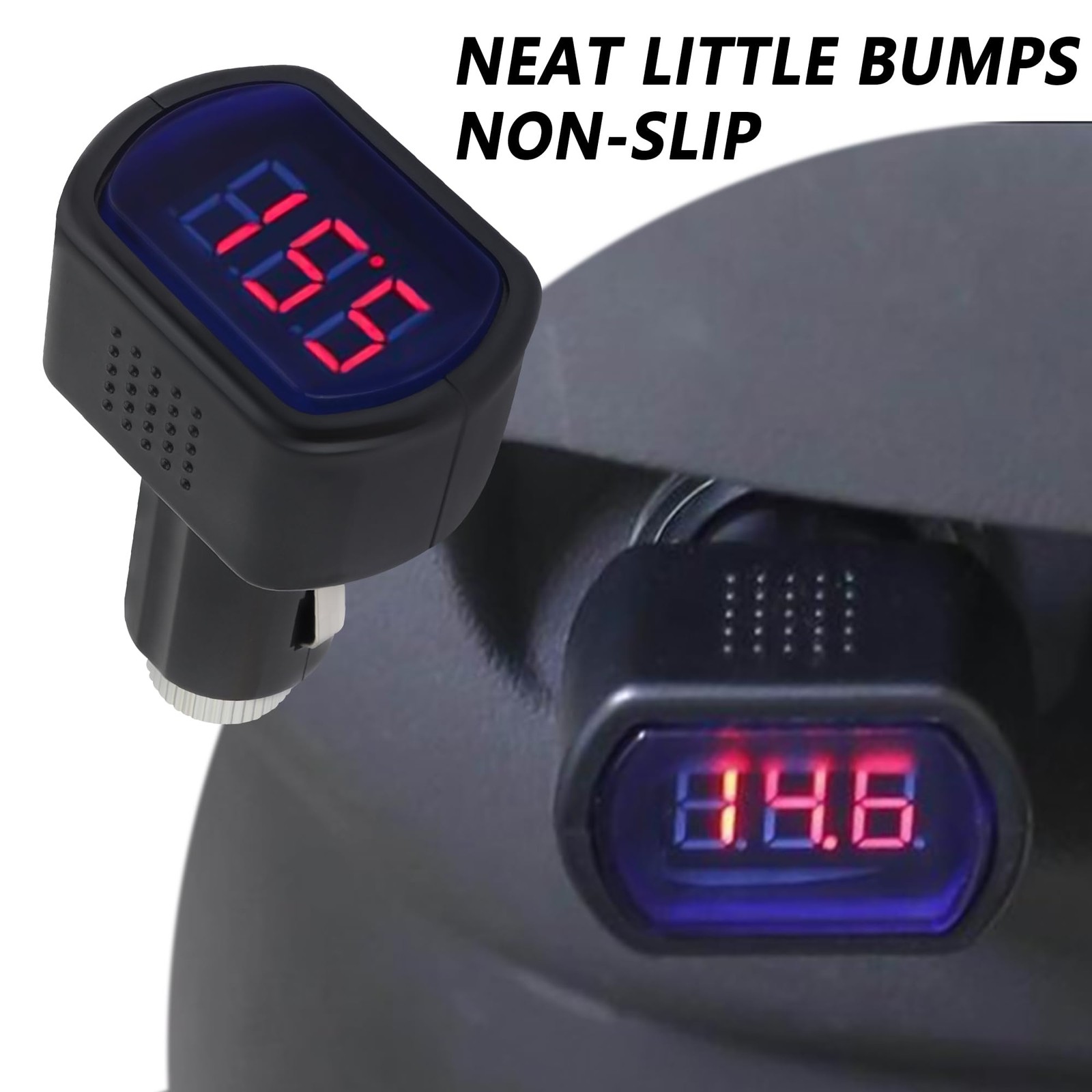 Car LED Cigarette Lighter Voltage Meter,Digital Display Battery 2PCS