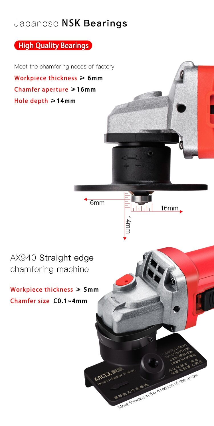 AX940 45 Edge Metal Hand Chamfering Machine Plate Bevelling Machine Chamfering