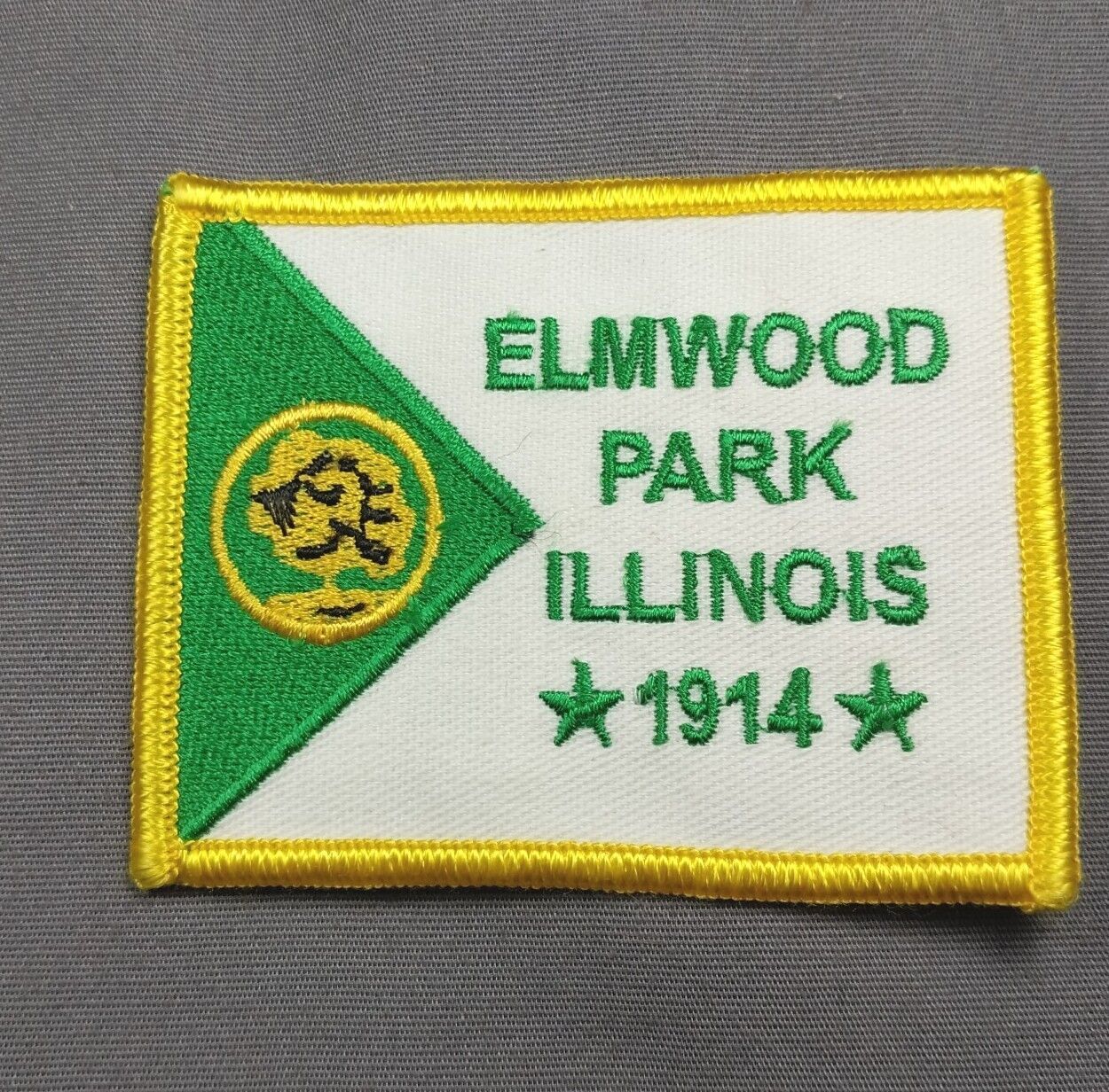 Elmwood Park IL Illinois Commemorative Flag 2.5"x 3 1/4" Iron On Patch