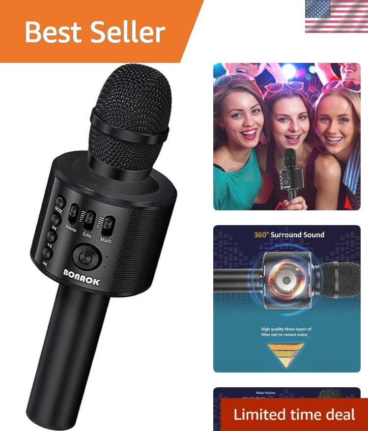 Handheld Bluetooth Karaoke Microphone - Your Perfect Companion for Music Joy!