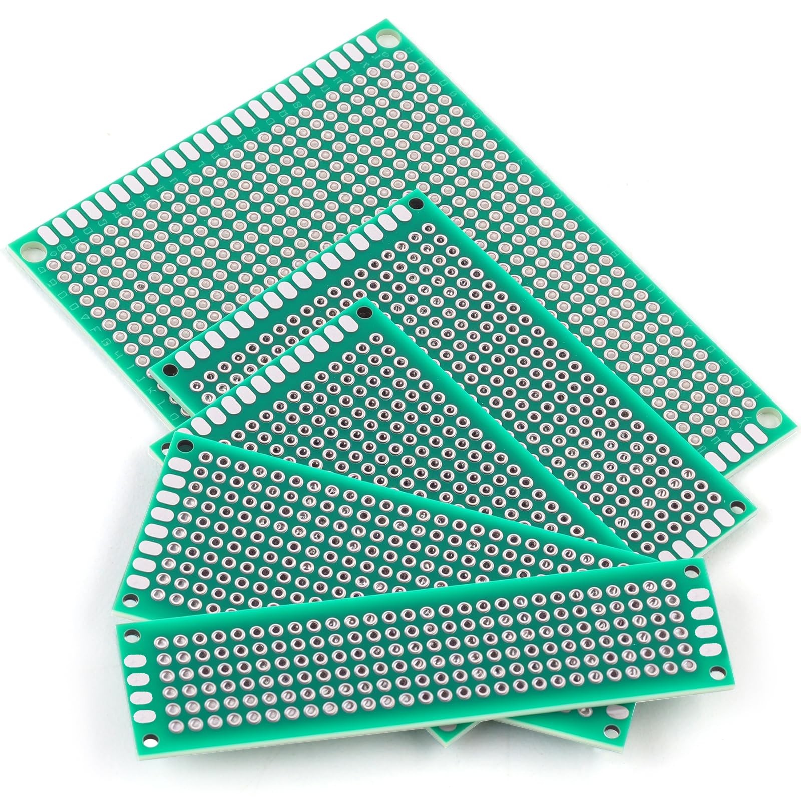 32 PCS Green PCB Circuit Board 5 Sizes Double Sided Prototype DIY Soldering