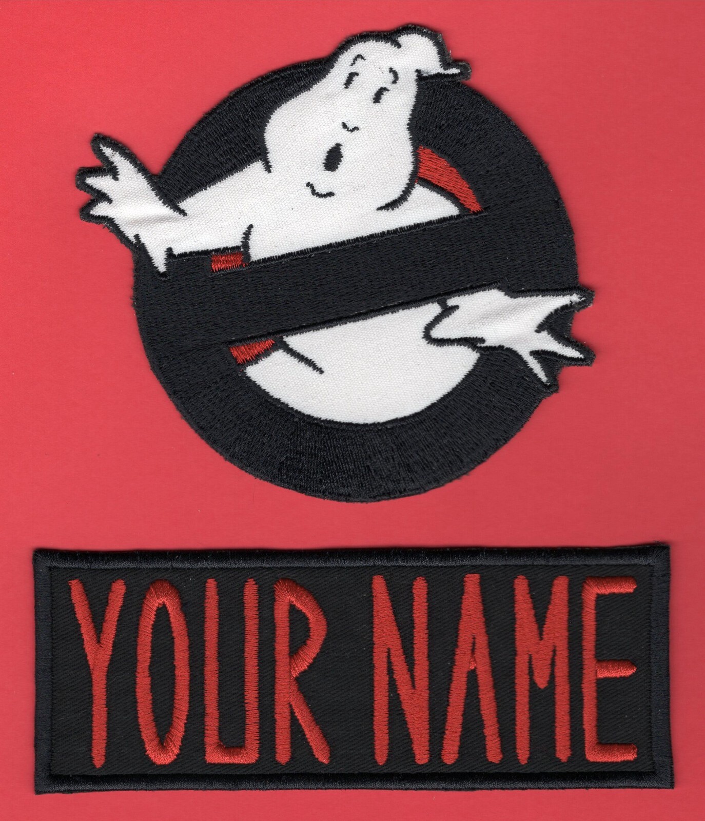 ADULT size Ghostbusters Frozen Empire No Ghost  & Name Tag Patch Set [hook/loop]