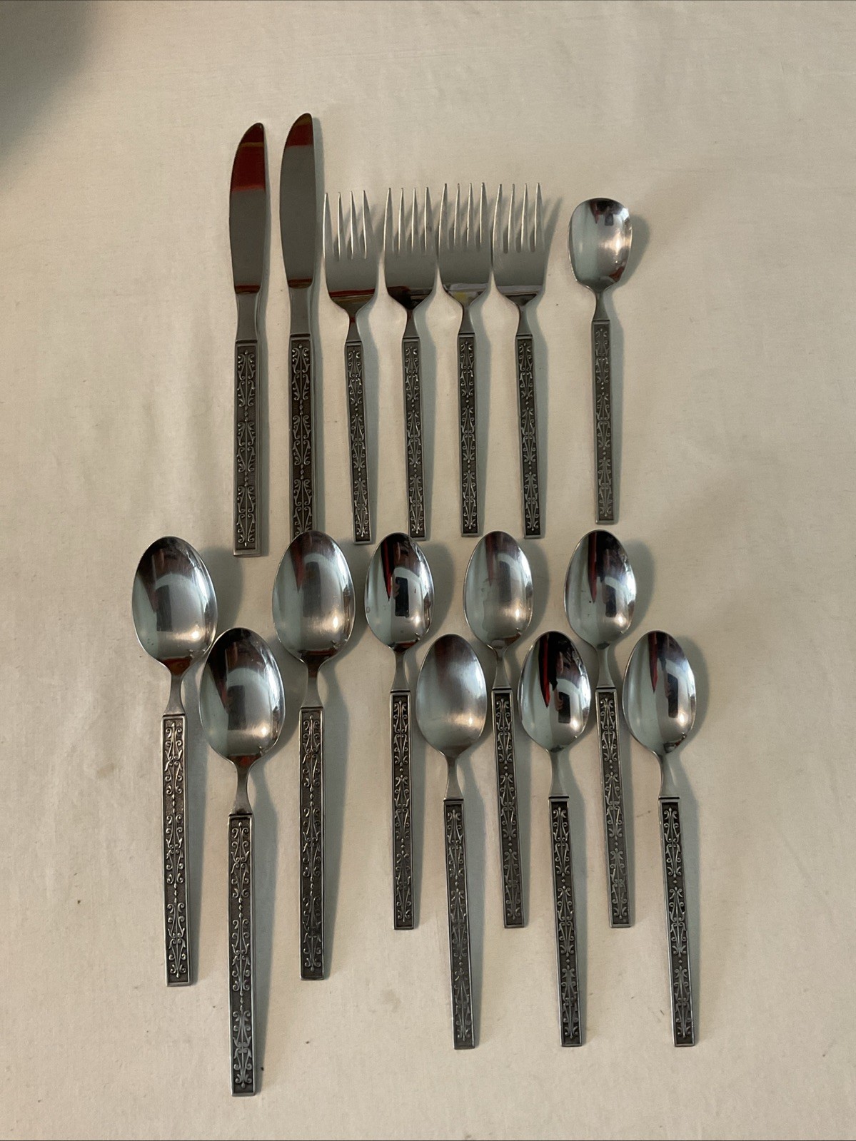 Vtg National Stainless Flatware Miranda MCM Japan 16 Pc Replacement Spoon Fork