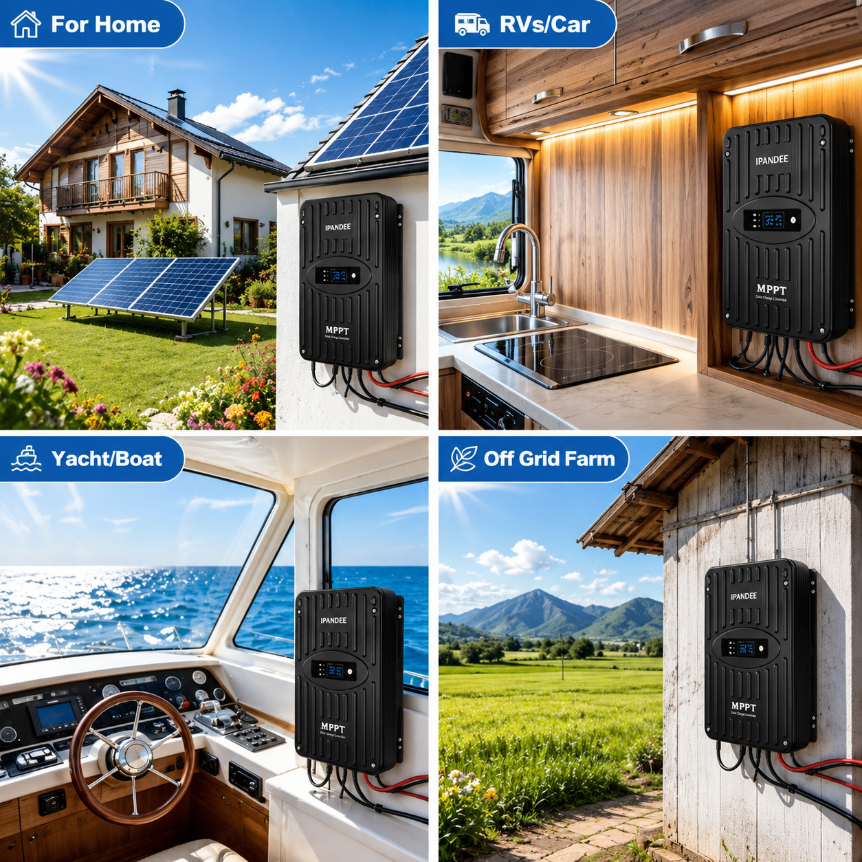 MPPT Solar Charge Controller 40A with Bluetooth 100VDC 12V/24V For Solar Panles