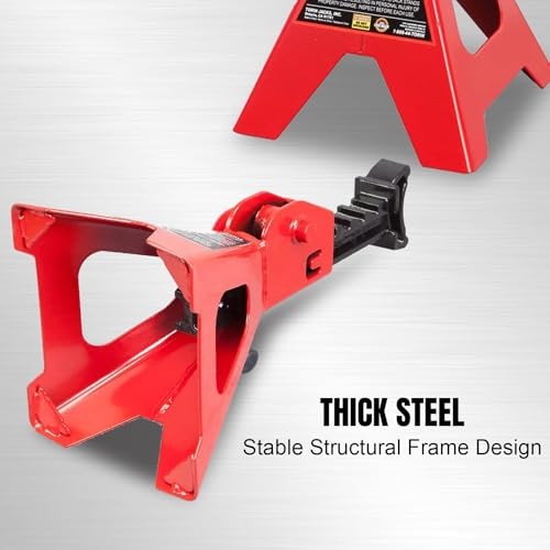 Torin Steel Jack Stands: 2 Ton (4,000 lb) Capacity, 1 2 ton Red Basic Style