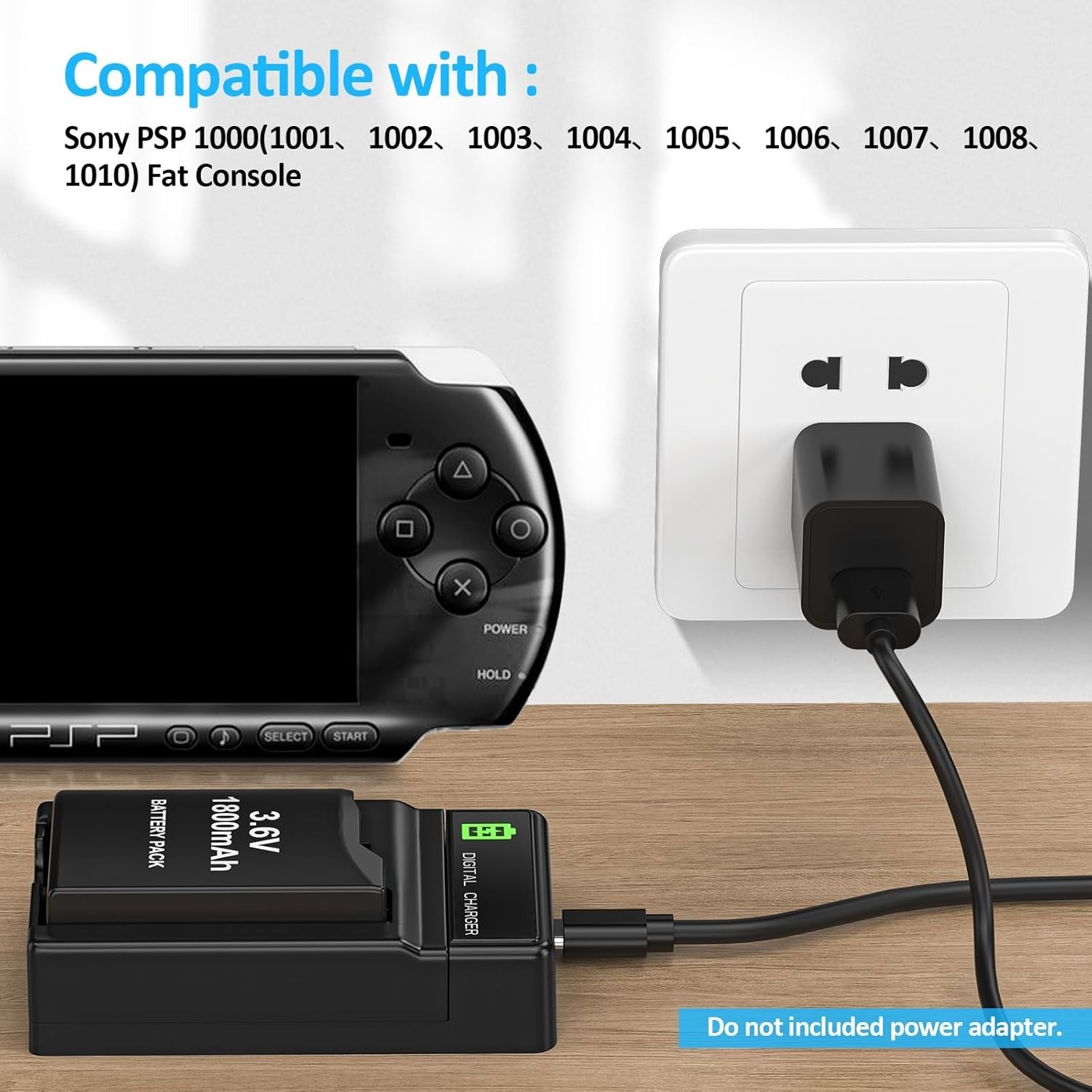 Dual 1800mAh PSP Batteries with LED Charging Station - Enhance Your Gaming Life