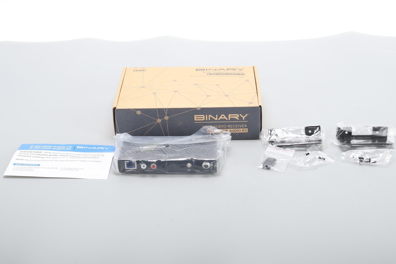 Binary B-900-MOIP-AUDIO-RX Media Over IP Audio Receiver With Accessories