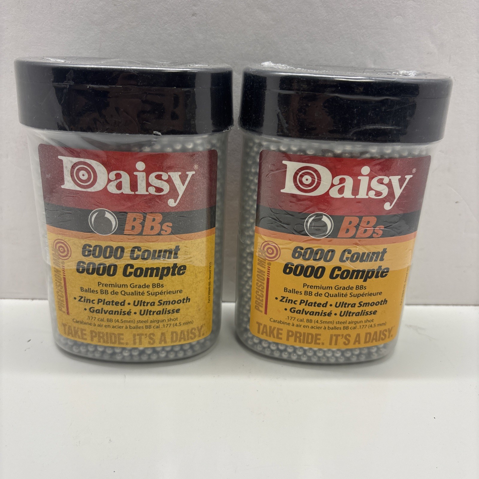 2-Daisy PrecisionMax Premium 177 Zinc-Plated Steel BB Shots 6000/Bottle (B)