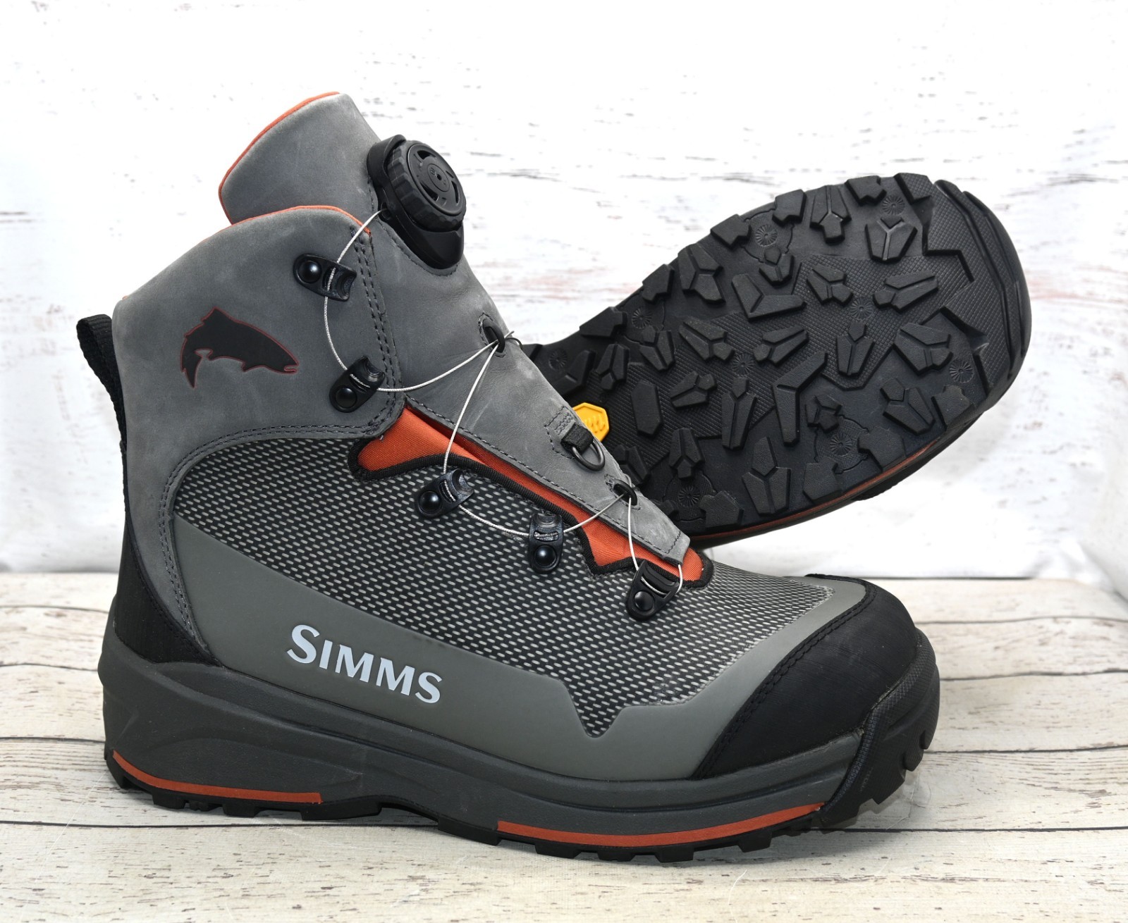 Simms Men's Guide BOA Wading Boots Vibram Sole, Mens US Size 10 Never Worn