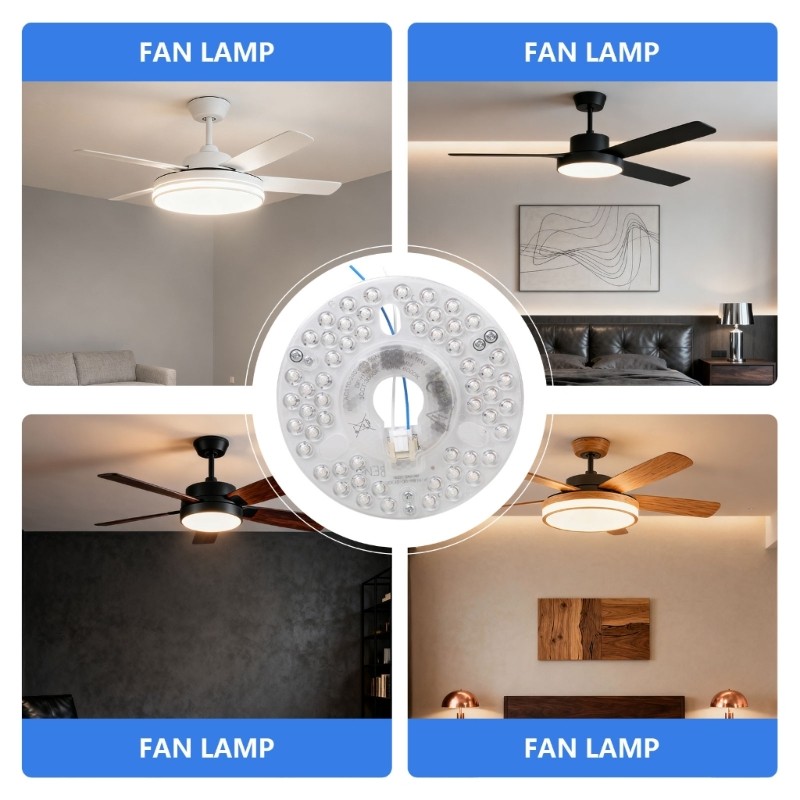 Mount Light Panel 18W 130mm PC Aluminum for Ceiling Fan Easy