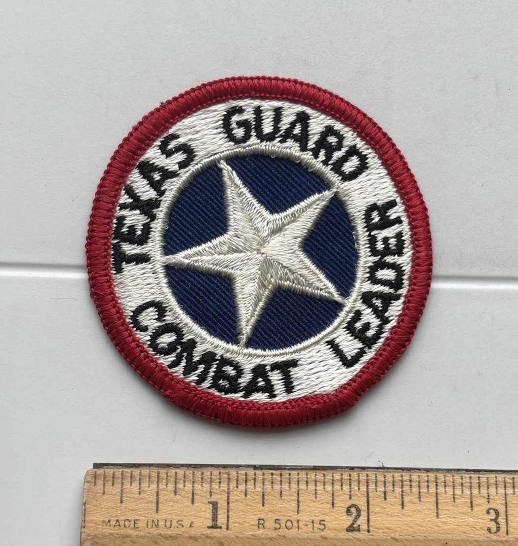 Texas State Guard Combat Leader Round Embroidered Patch Badge