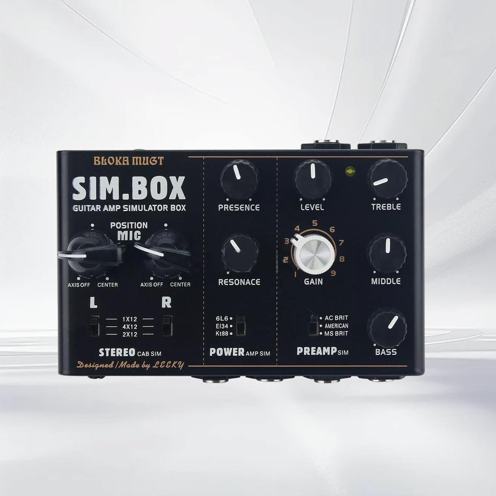 Black SIM BOX Electric Guitar Amp Simulator Box Cabinet Simulator Effect Pedal