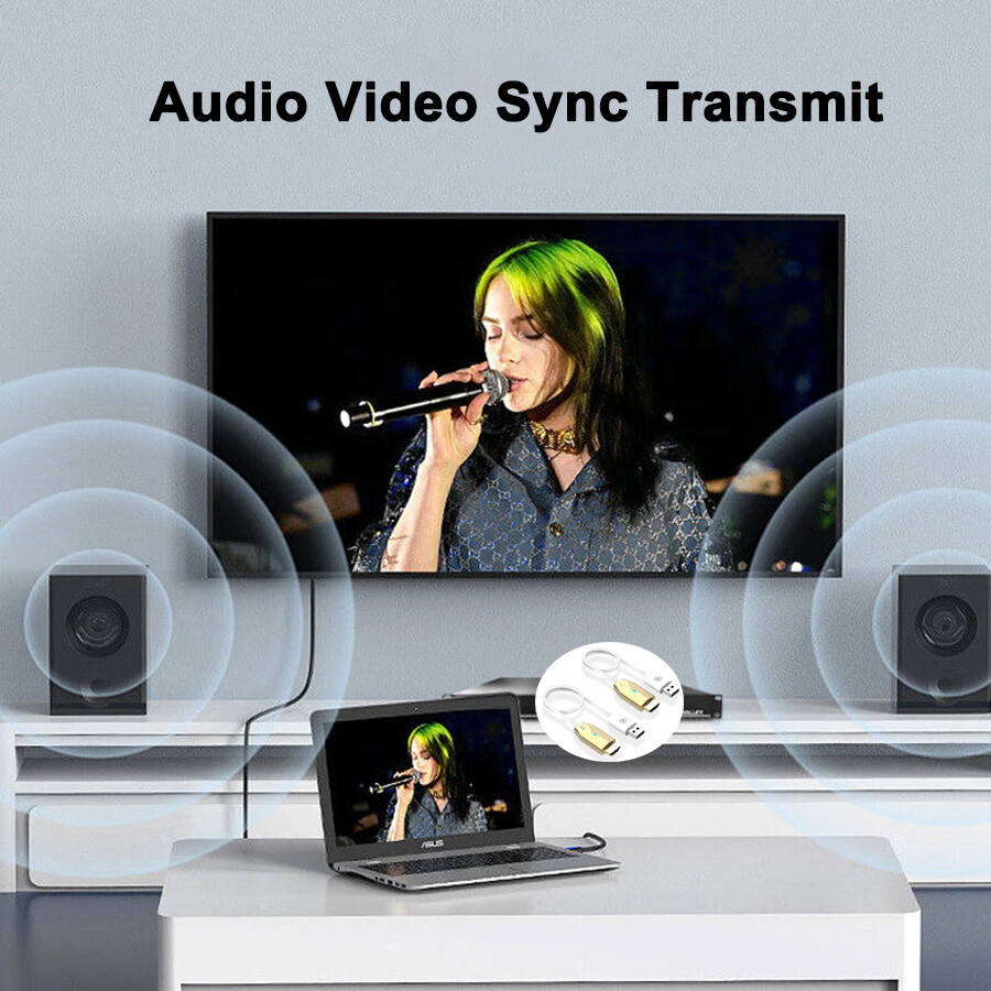 30m Wireless Transmit Display Cable USB HDMI Extender Video Transmitter Receiver