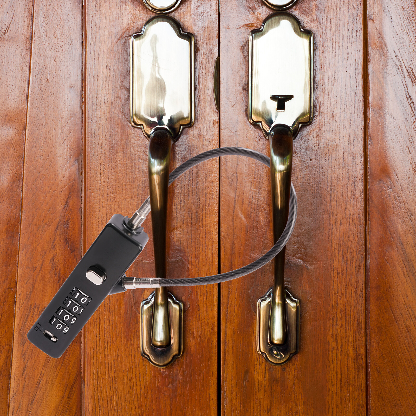 Black Cable Combination Lock 4 Digit Dial Lock with 3* Steel Cables 30/60/120cm