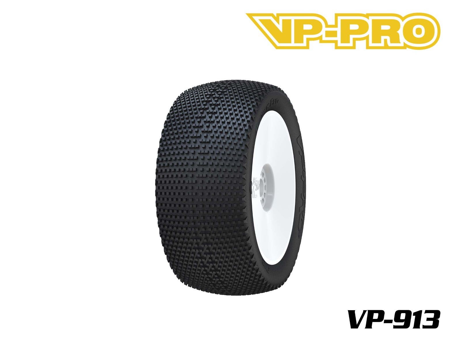 VP Pro Truggy Tire:  913 Gripz Evo M3, Soft (Set of 4, White Dish Wheels, 17mm)