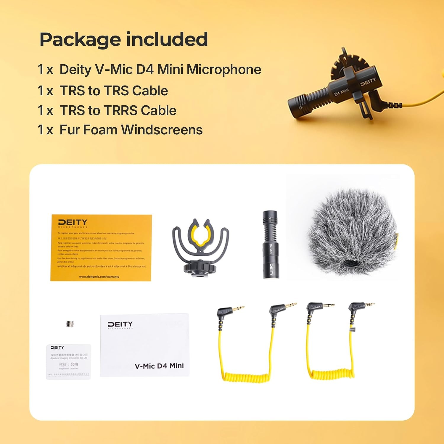 Deity V-Mic D4 Mini Microphone Super Cardioid Compact Mic for Camera DSLR Vlog