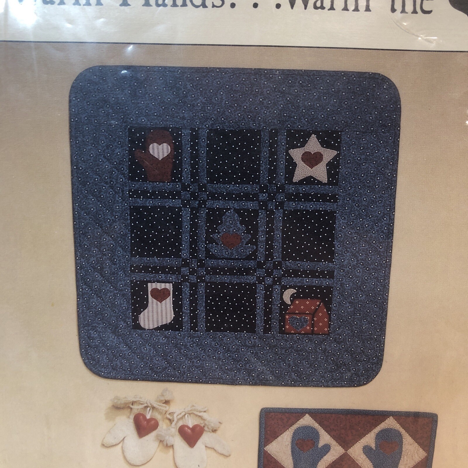 Warm Hands ... Warm the Heart Quilt Pattern Mitten Wall Hanging