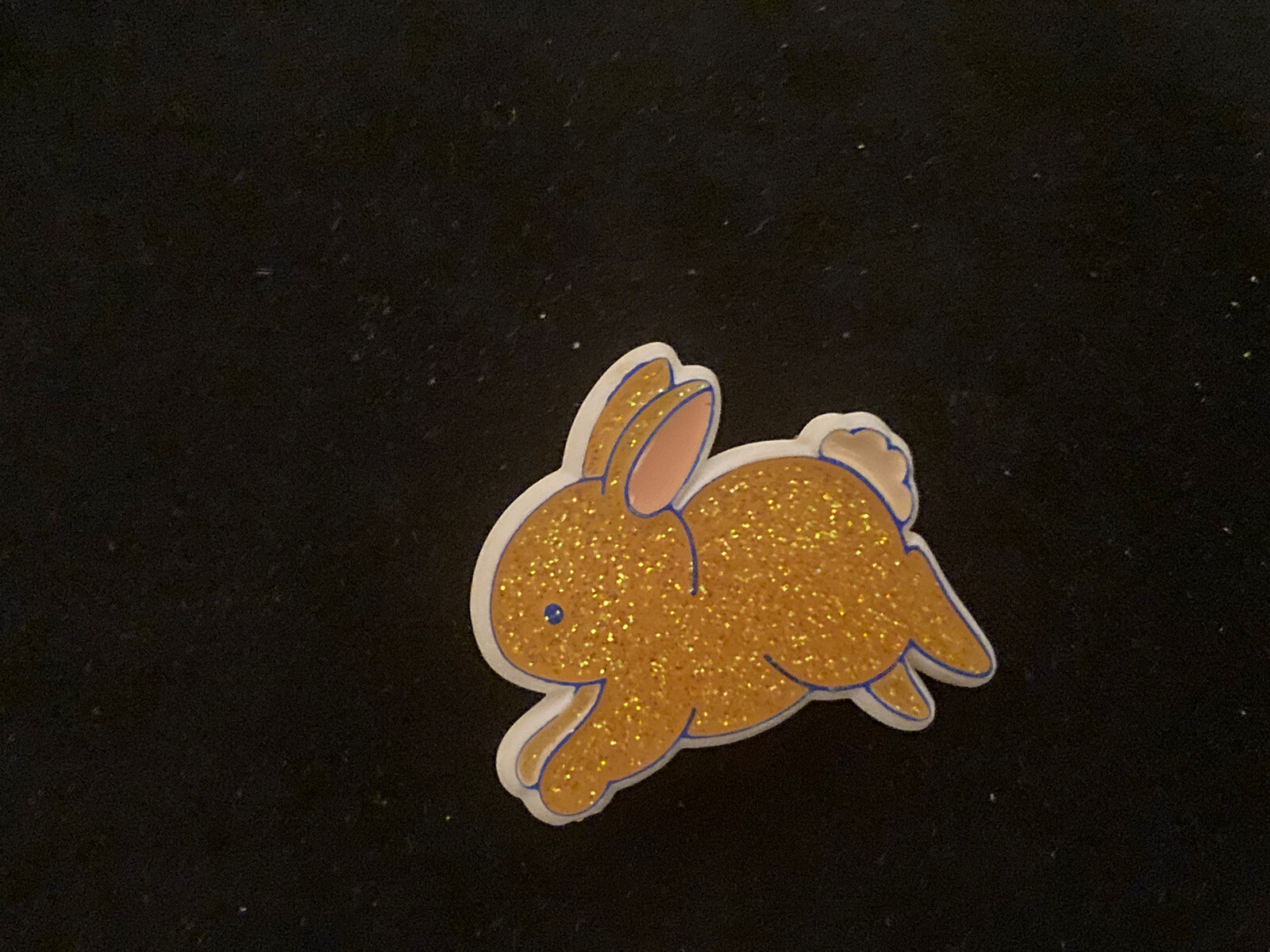 Hallmark 1984 Gold Glitter Sparkling Bunny Rabbit Easter Pin