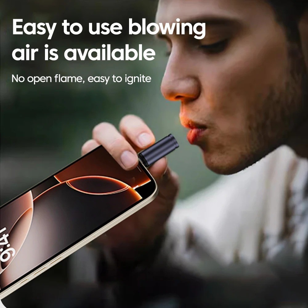 Type-C Portable Cigarette Lighter Mini Outdoor Safety Air Blowing Lighter