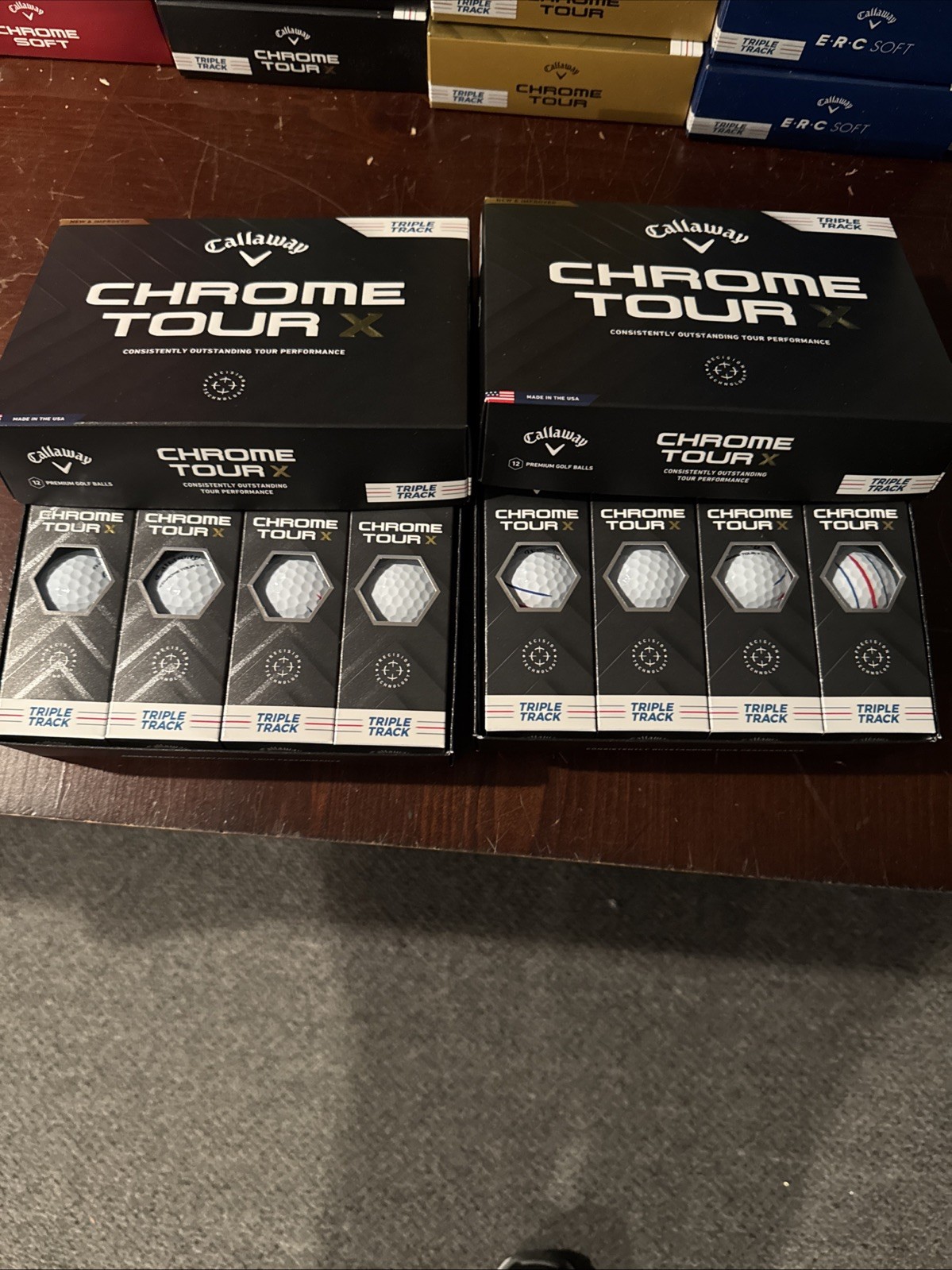 2 DOZEN NEW IN BOX CALLAWAY CHROME TOUR X 2025 MODEL TRIPLE TRACK GOLF BALLS