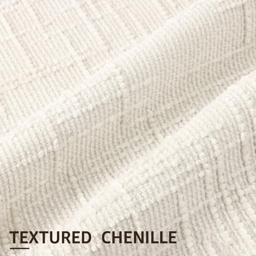 Spring Chenille Throw Pillow Covers 20x20 20" x 20" (Pack of 2) Cream White