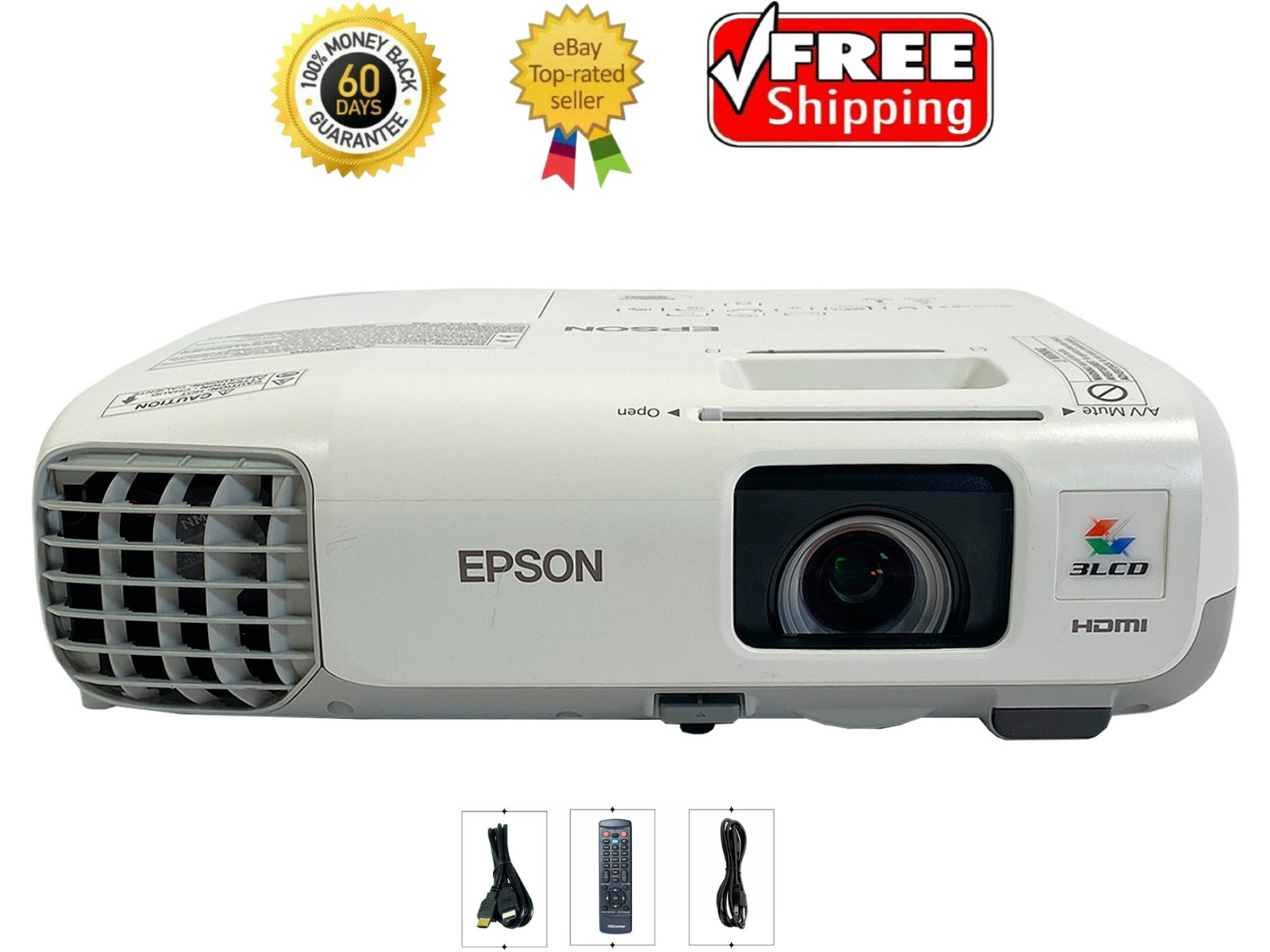Epson PowerLite 965H 3LCD Projector 3500 Lumens Cinema HD HDMI w/Remote