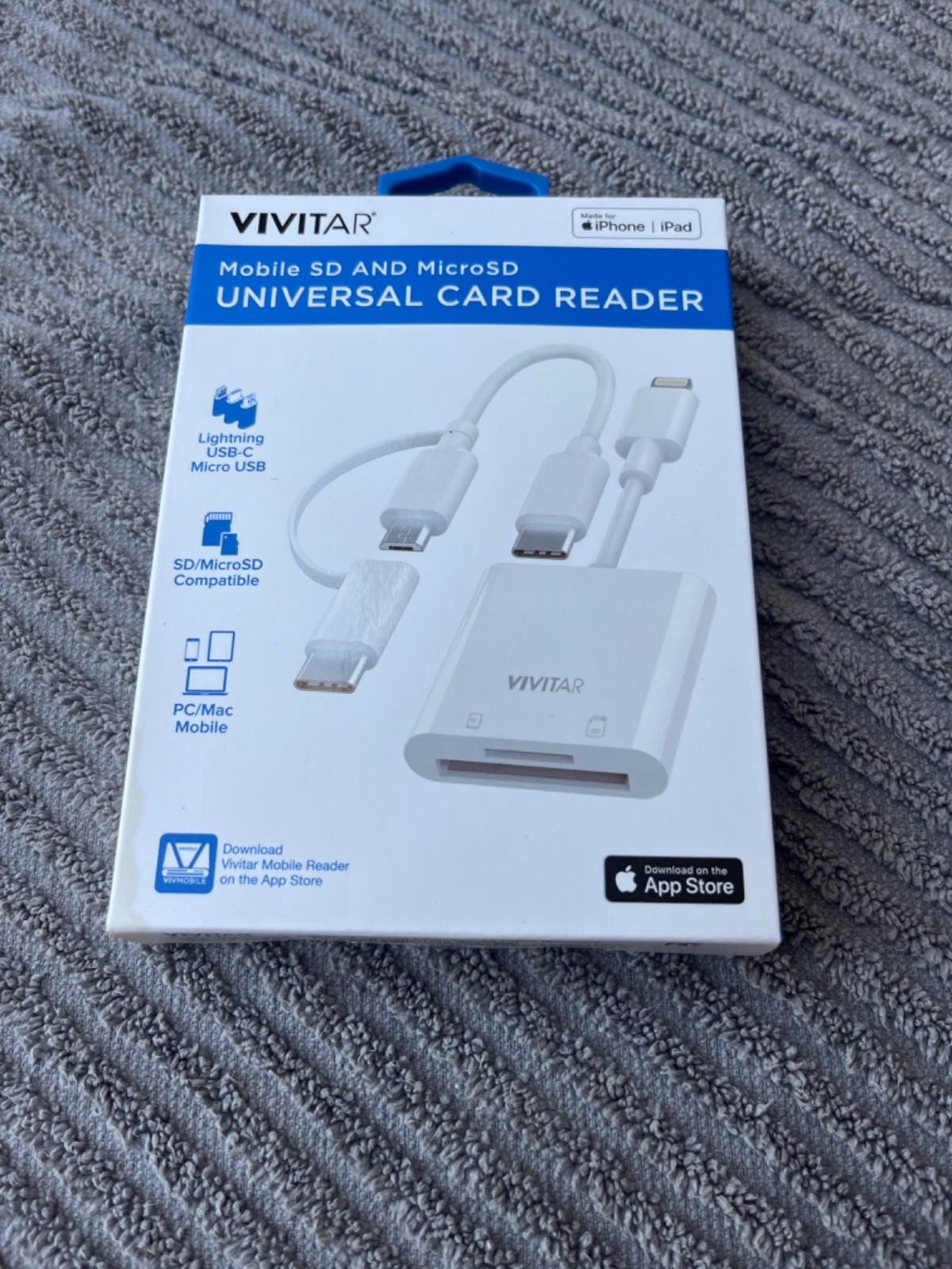 NEW & SEALED Vivitar Universal Card Reader - Mobile SD / MicroSD (MOV4016)