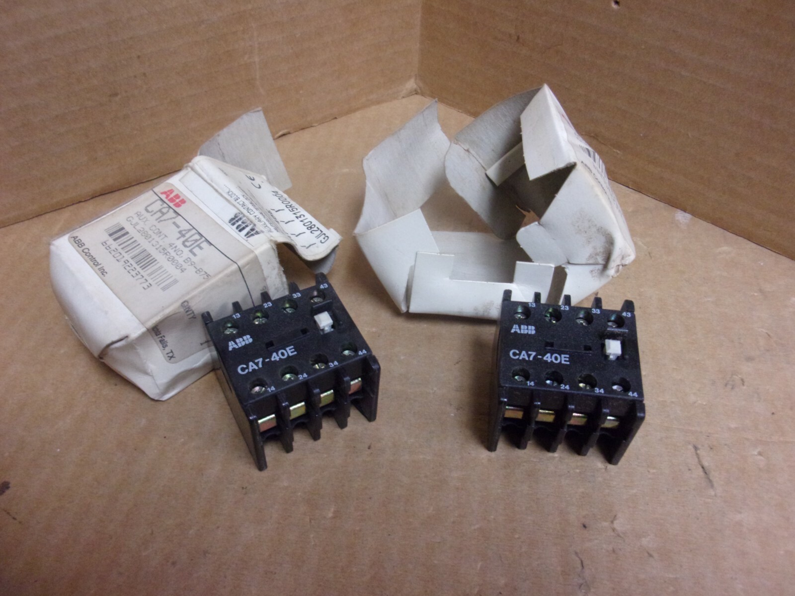 ABB CA7-40E Auxiliary Contact, lot of 2, New
