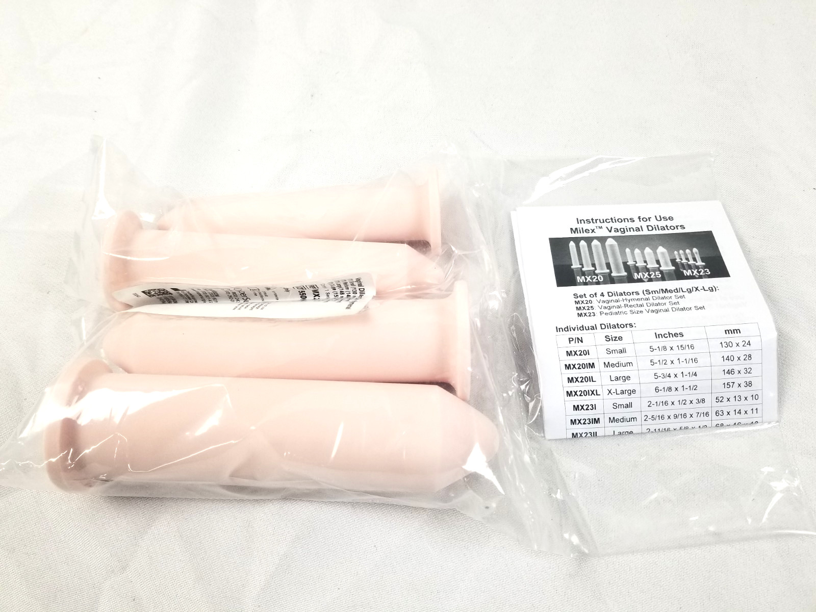 Milex Vaginal-Hymenal Silicone Dilators Set MX20