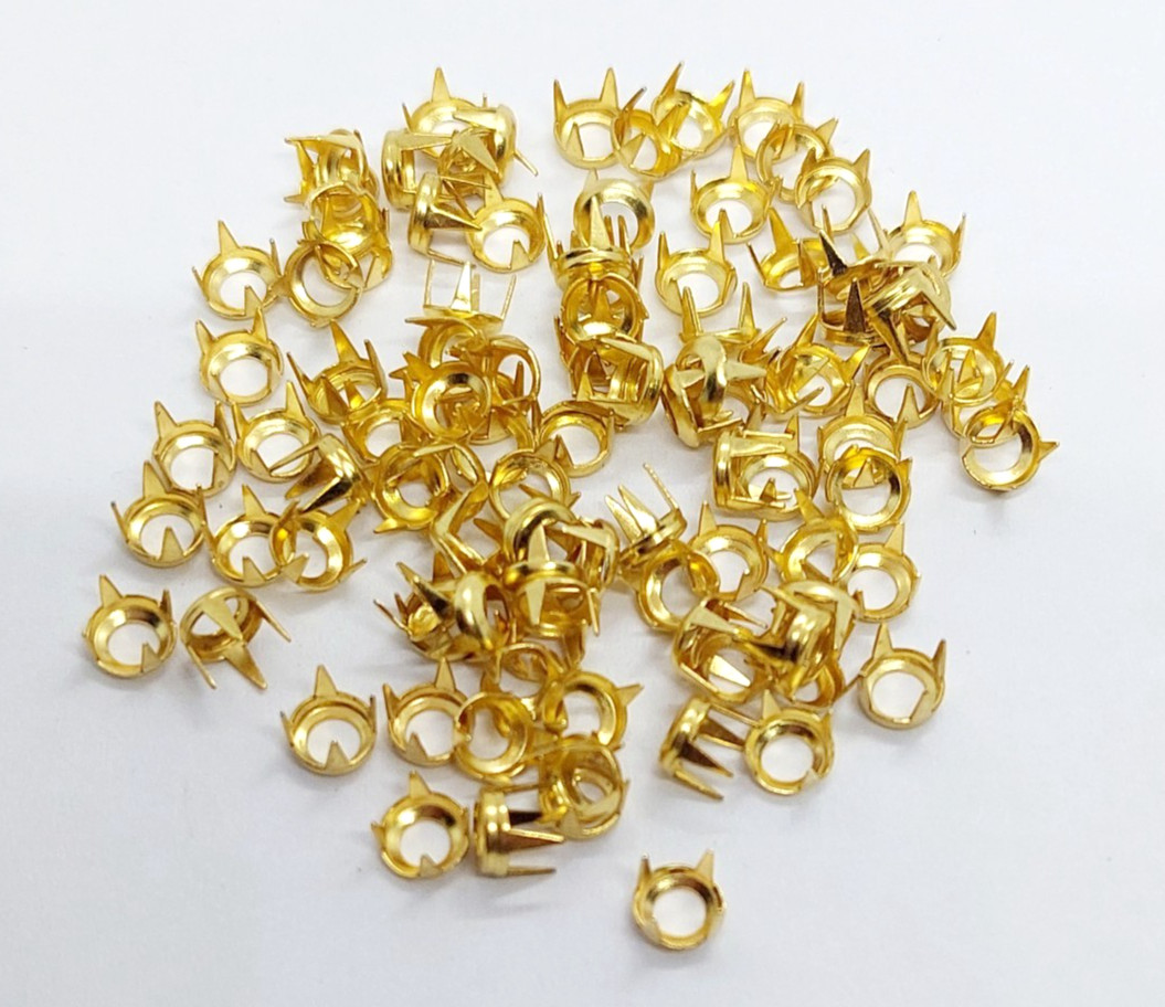 Rhinestone Rim Settings SS20 or appr. 5mm gold tone 100pc.