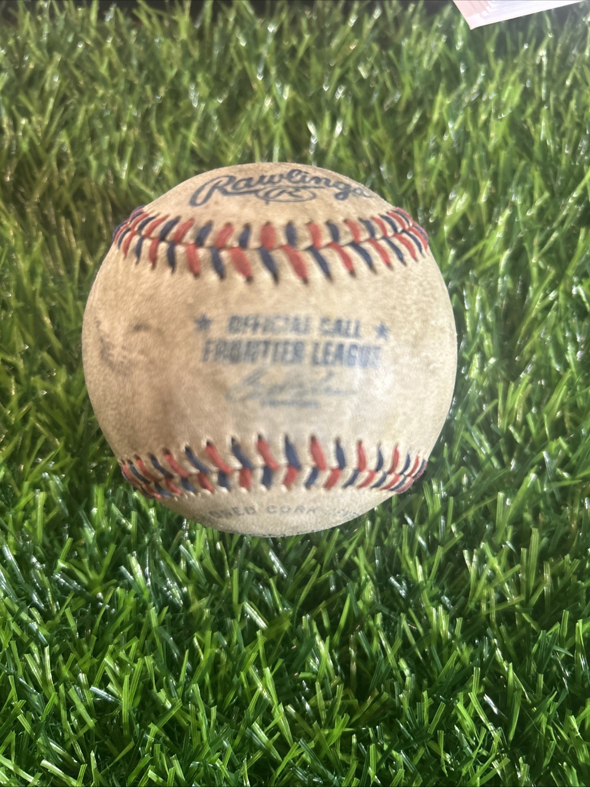 Leather Rawlings Frontier League Official Baseball Bill Lee Commissioner ROM-FL