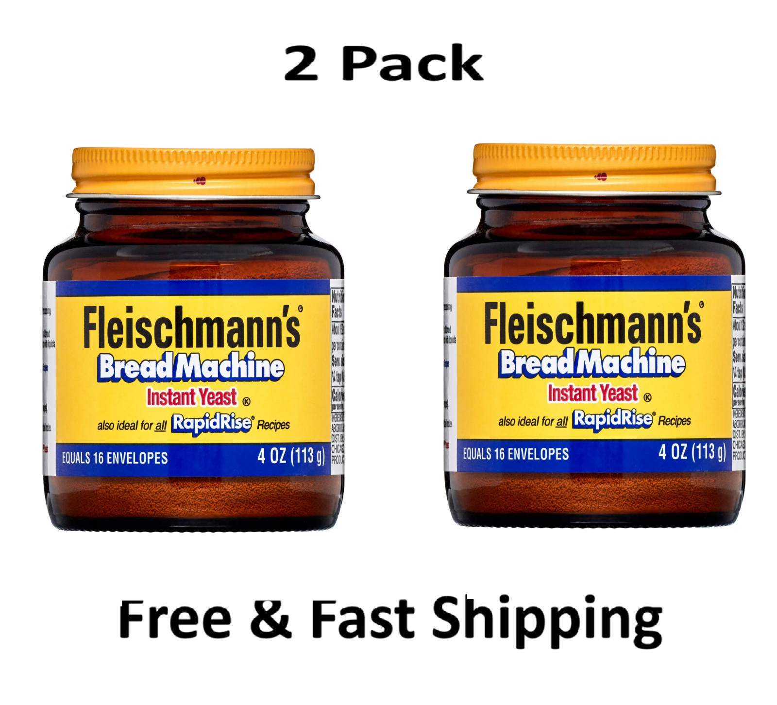 Fleischmann's Classic bread machine Instant Yeast, 4 oz 2 Pack