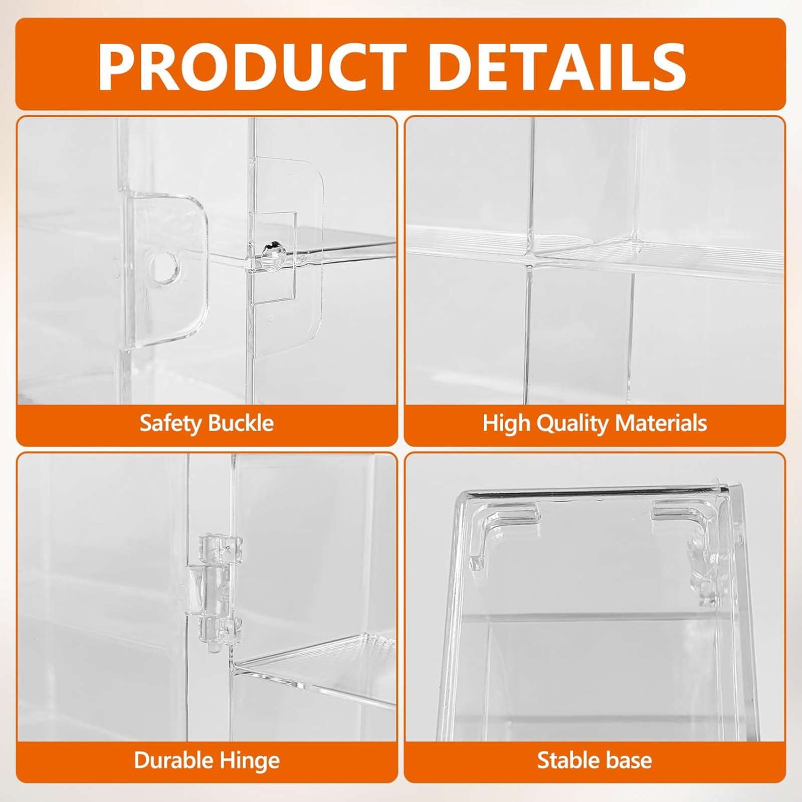 1/64 Scale Diecast Display Case 8 Compartment Clear Storage For Hot Wheels